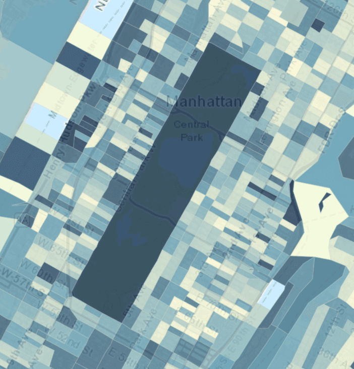Manhattan heat map of Natural Beauty